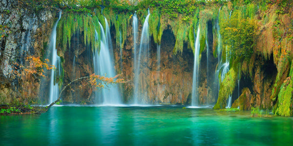 Waterfall in Plitvice National Park in Croatia during Autumn, by Lijah Hanley.