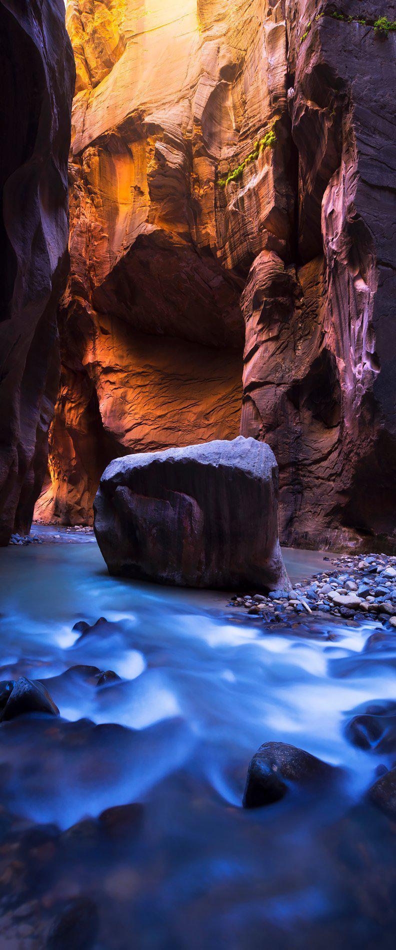 Photograph of the narrows in zion national park in utah. 