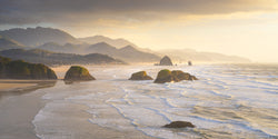 sunset from ecola state park of Cannon Beach Oregon. 