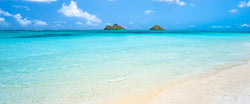 Tropical water on Lanikai Beach in Oahu Hawaii. 