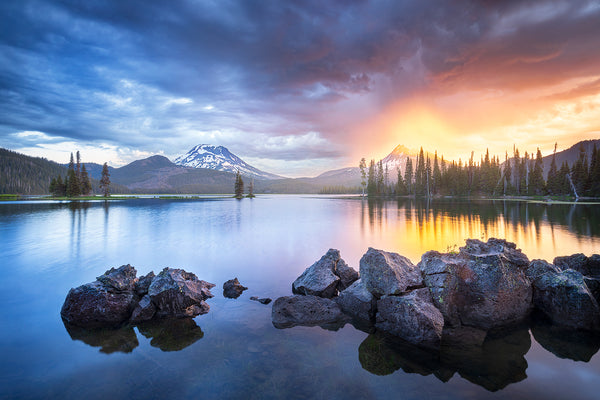 Firestorm, Fine Art Photography of sunrise light at Sparks Lake, Oregon. 