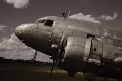 Fine art aviation photograph of a DC-3 or c-47 in sepia. 