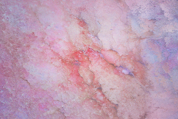 An arial shot of a pink salt lake in Western Australia 