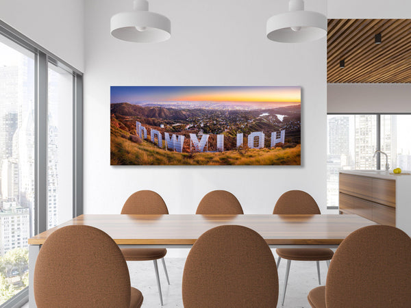 fine art photography of the Hollywood sign and Los Angeles skyline