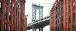 The Manhattan Bridge viewed from the streets of Brooklyn