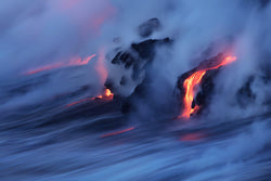 The lava ocean entry on the big island of Hawaii. By Lijah Hanley. 