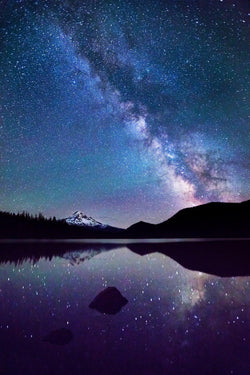 Lost Lake reflects the Milky Way in Oregon