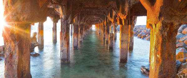 Hawaiian landscape photography by Lijah Hanley. Sunset under the mala wharf in Lahaina, Maui. 