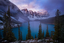 Moraine Lake at sunrise. By Lijah Hanley. 
