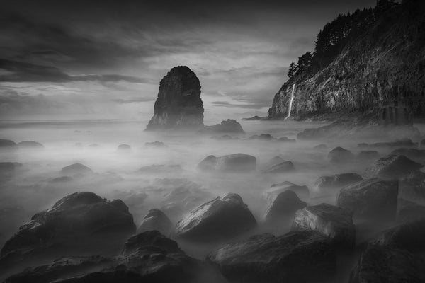 A long exposure photograph of Cape Meares in Oregon. By Lijah Hanley. 