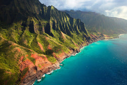 Hawaii Photography. The Napali Coast viewed from a helicopter