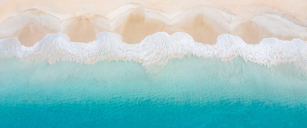 Aerial photograph of waves in Dunsborough Australia. 