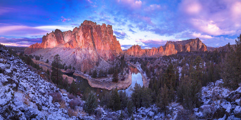 Smith rock state park in Oregon after a dusting of snow. By Lijah Hanley. 