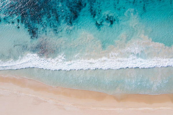 Aerial image of waves in western australia. By Lijah Hanley. 