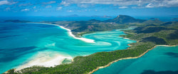 Aerial photograph of White Haven Inlet from a helicopter in the Whitsundays, Australia. 