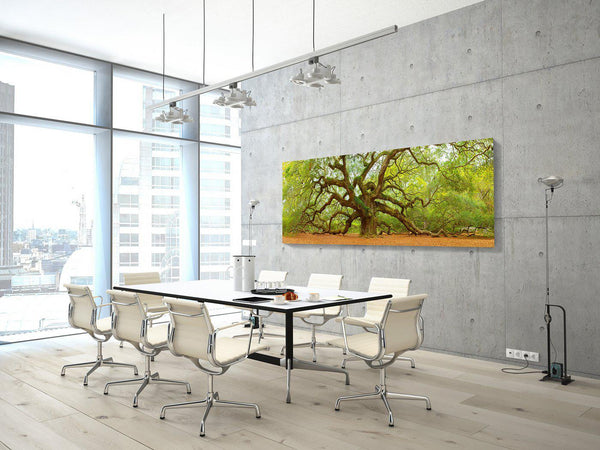Installation preview of a fine art print of the Angel Oak Tree. 